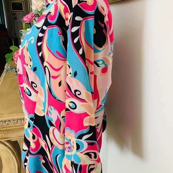 VIOLET & Claire Pink Fuchsia Black Blue Top XL - Picture 4 of 7